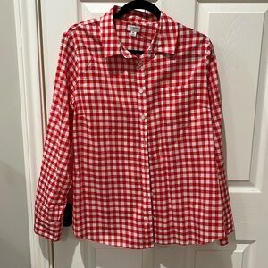 J Crew gingham check button down shirt